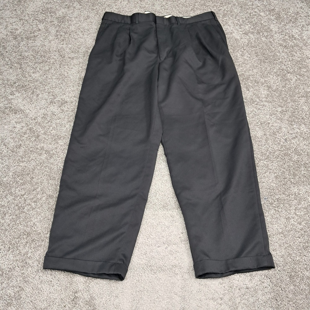Farah Mens Black Pleated Cuffed Dress‎ Pants Slacks 40W x 30L RN 21201 BK